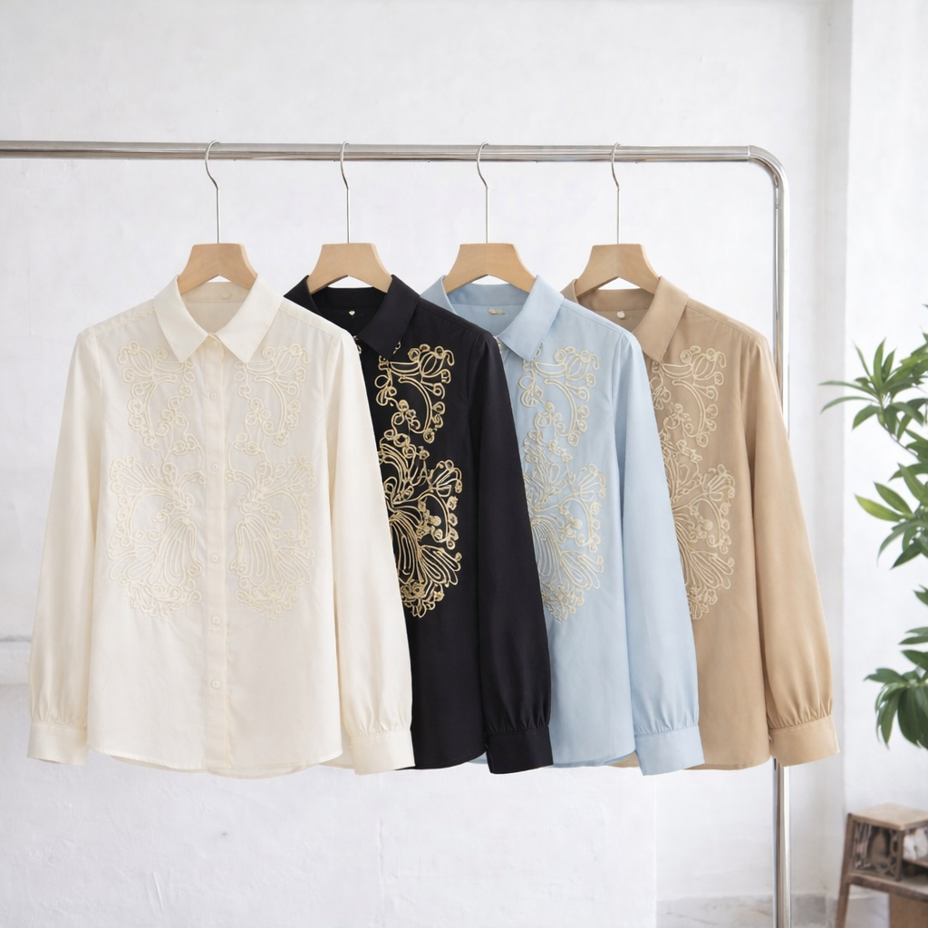 Korean Embroidered Shirt for Women | Western Wear