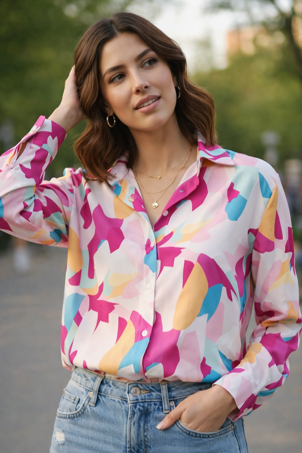 Korean Multicolour Shirt for Women | Western Wear