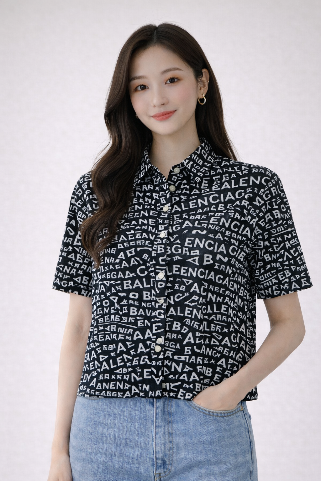 Korean Abstract Letter Print Top | Western Wear