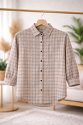Korean Classic Beige Checkered Shirt | Western Wear
