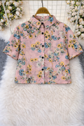 Korean Blush Pink Floral Top | Western Wear
