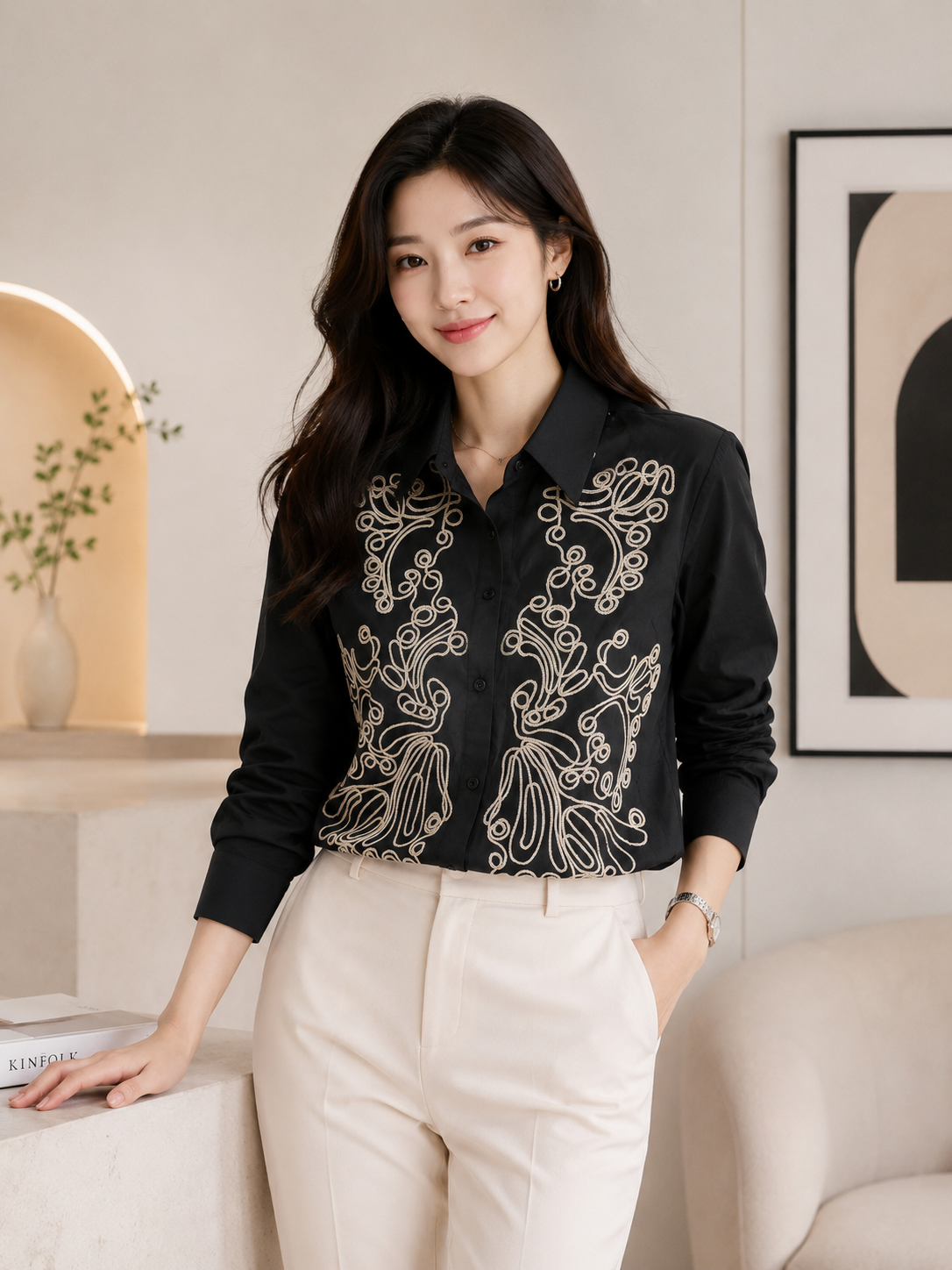 Korean Embroidered Shirt for Women | Western Wear