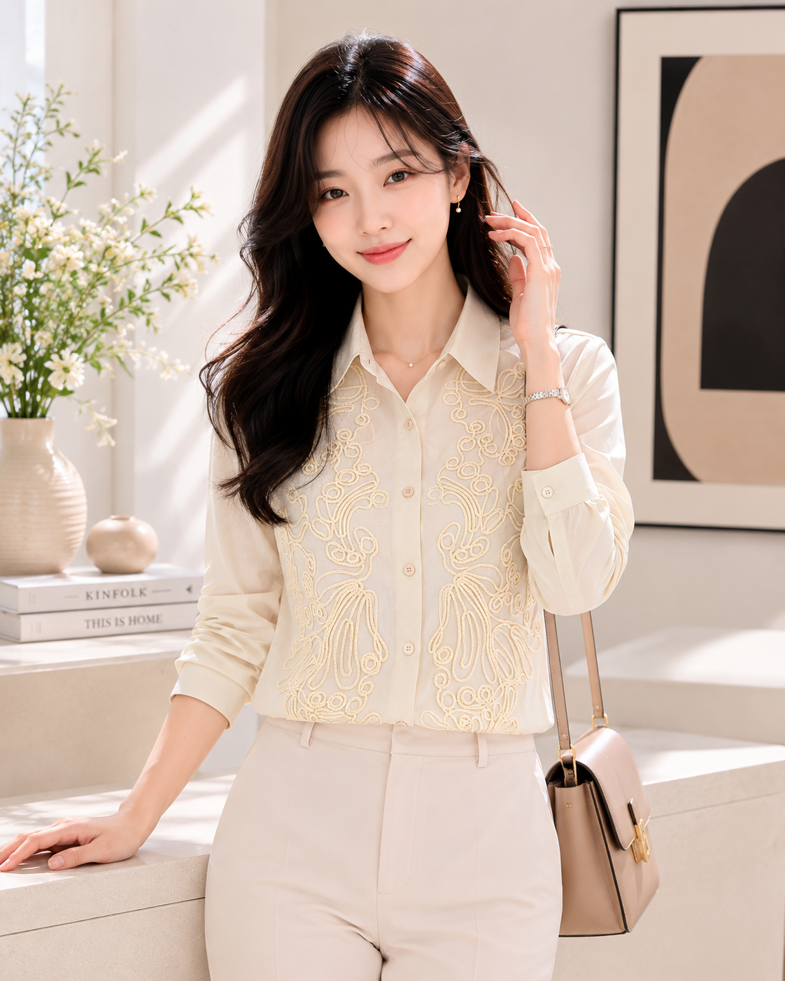 Korean Embroidered Shirt for Women | Western Wear