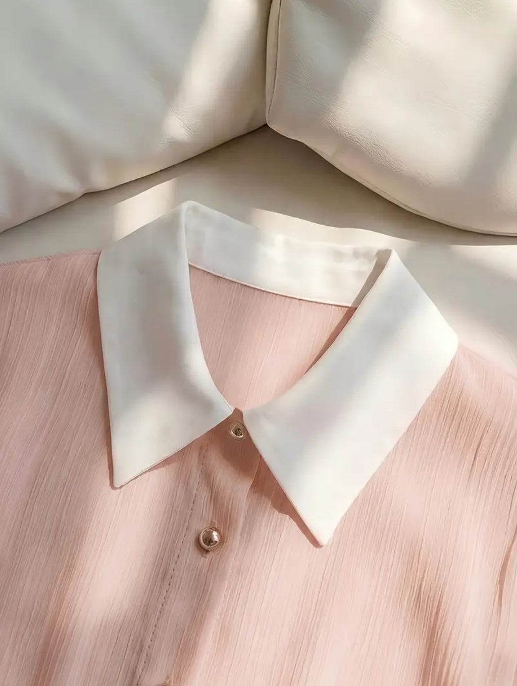 Elegant Chiffon Contrast Blouse Korean Style | Premium Top
