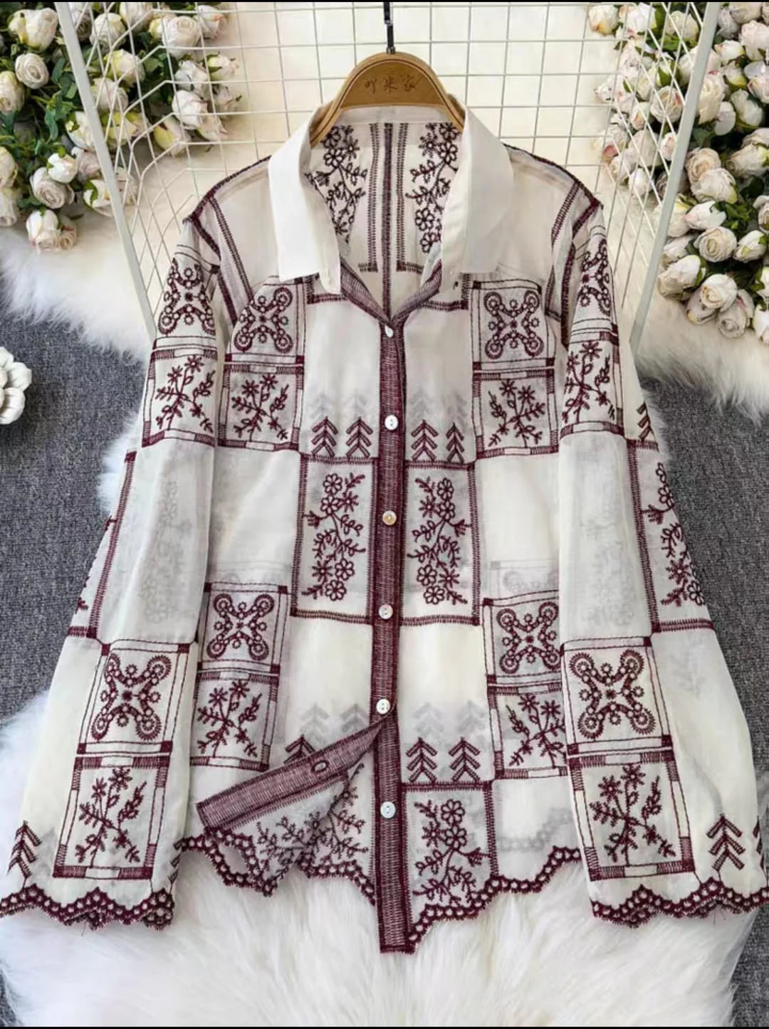 Korean Embroidery Shirt for Women | Western Wear