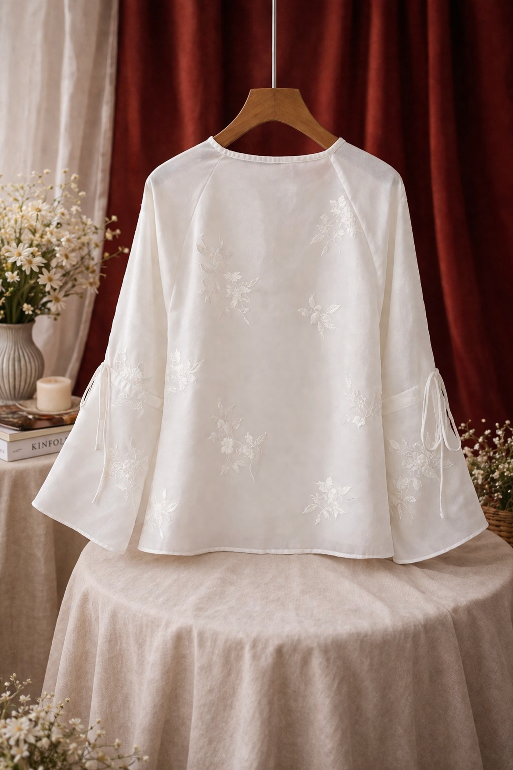 Embroidered Bell Sleeve Top – Soft Lightweight Casual Chic